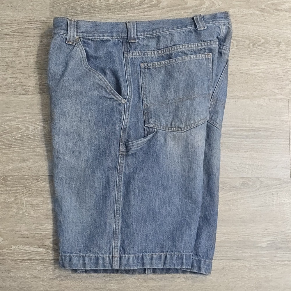 Vintage Y2K Chaps Denim Baggy Carpenter‎ Shorts Mens Size 34 Med/Dark Wash - Picture 4 of 16